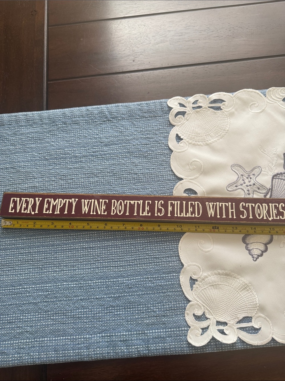 Rustic Wine Quote Wall Sign - Burgundy with White Lettering